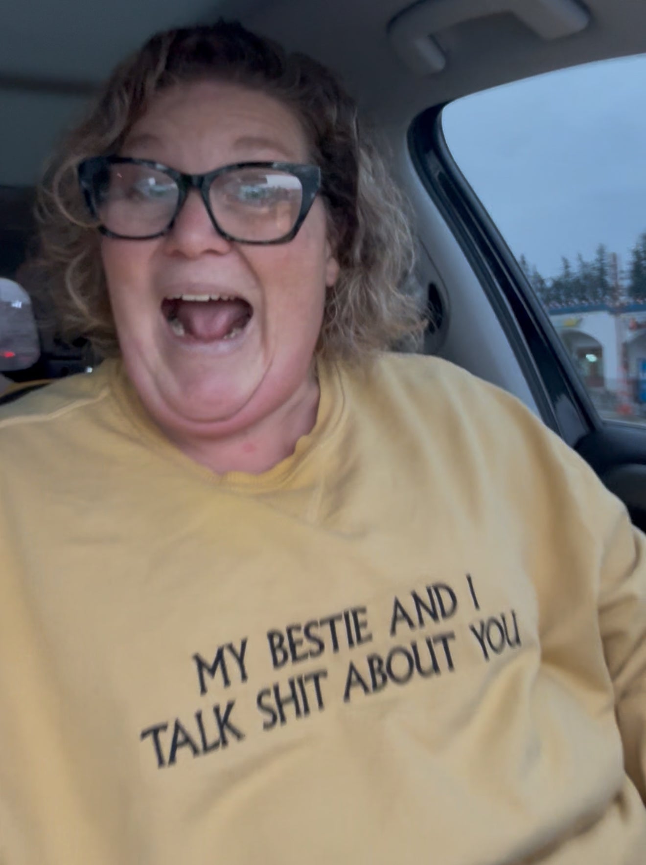 Bestie Talk Crewneck Embroidered Sweatshirt