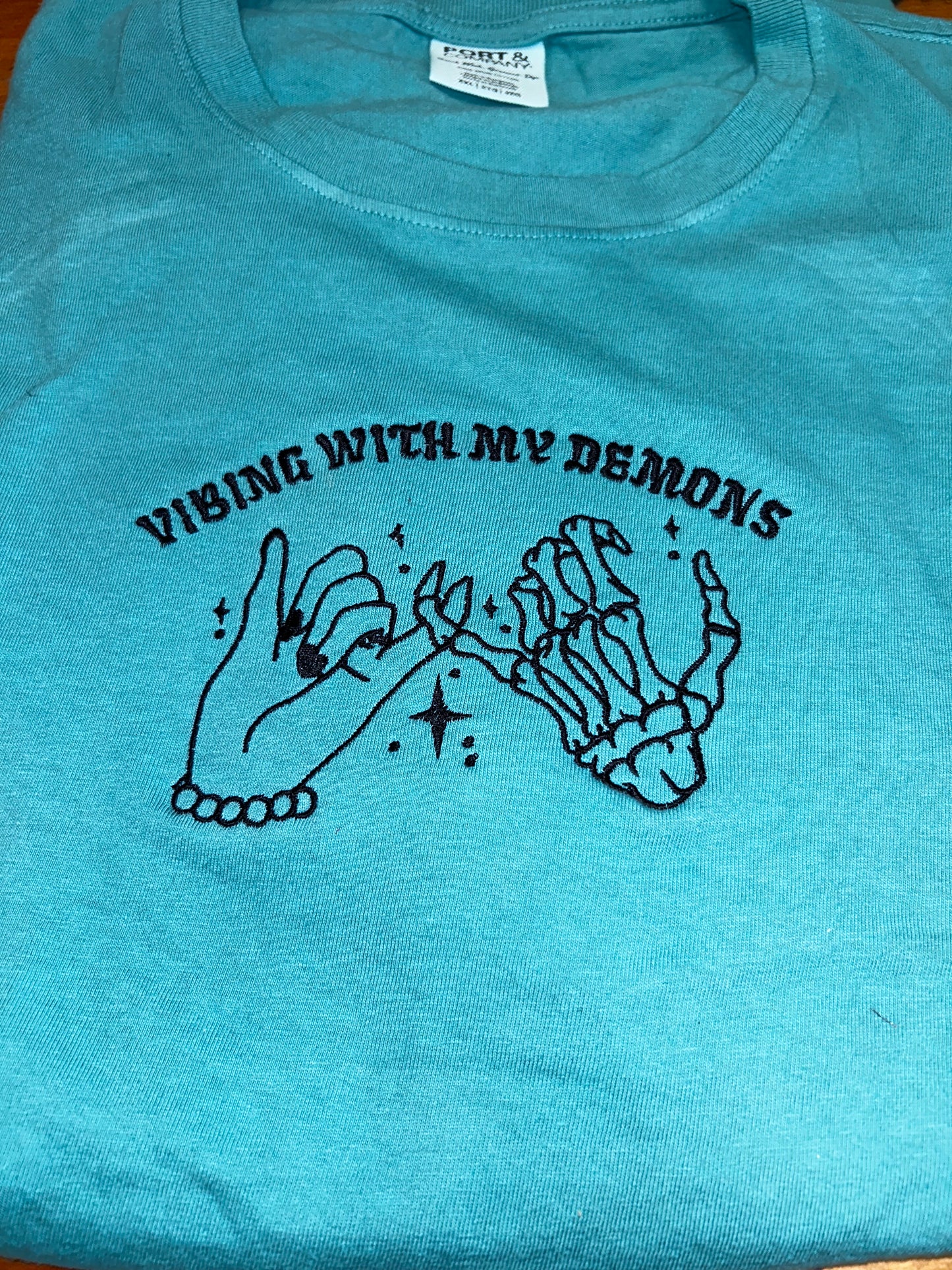 Vibing Demons Embroidered Tee