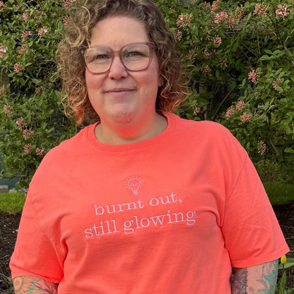 Burnt Out, Still Glowing — Embroidered Tee